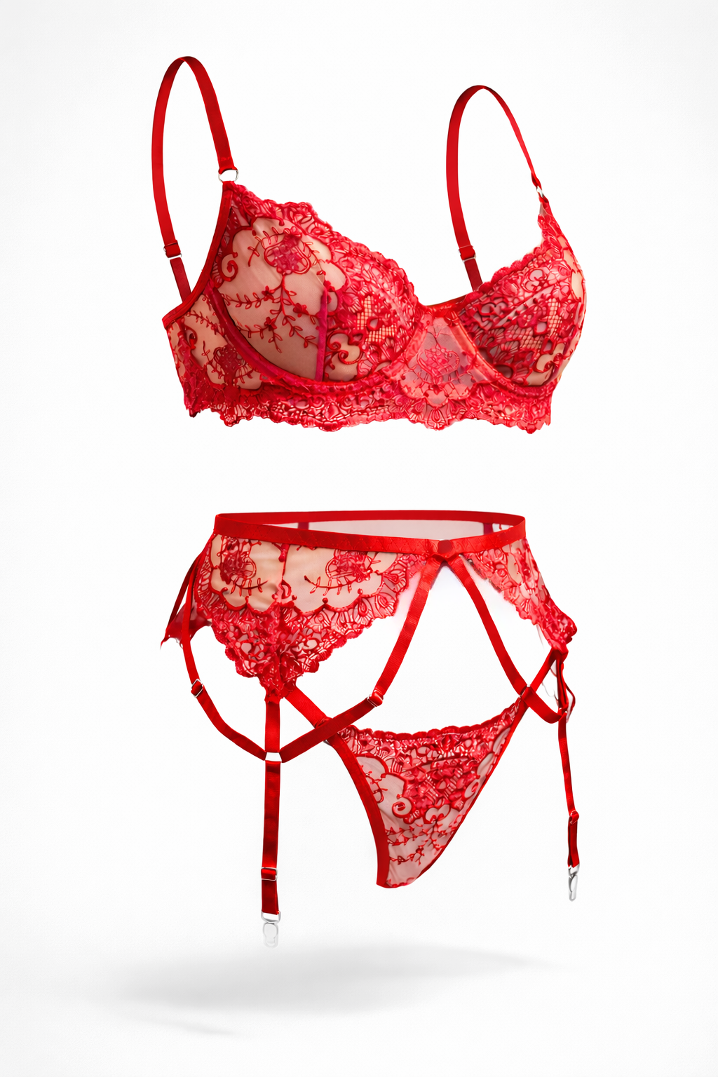 Red Diva - červený krajkový set