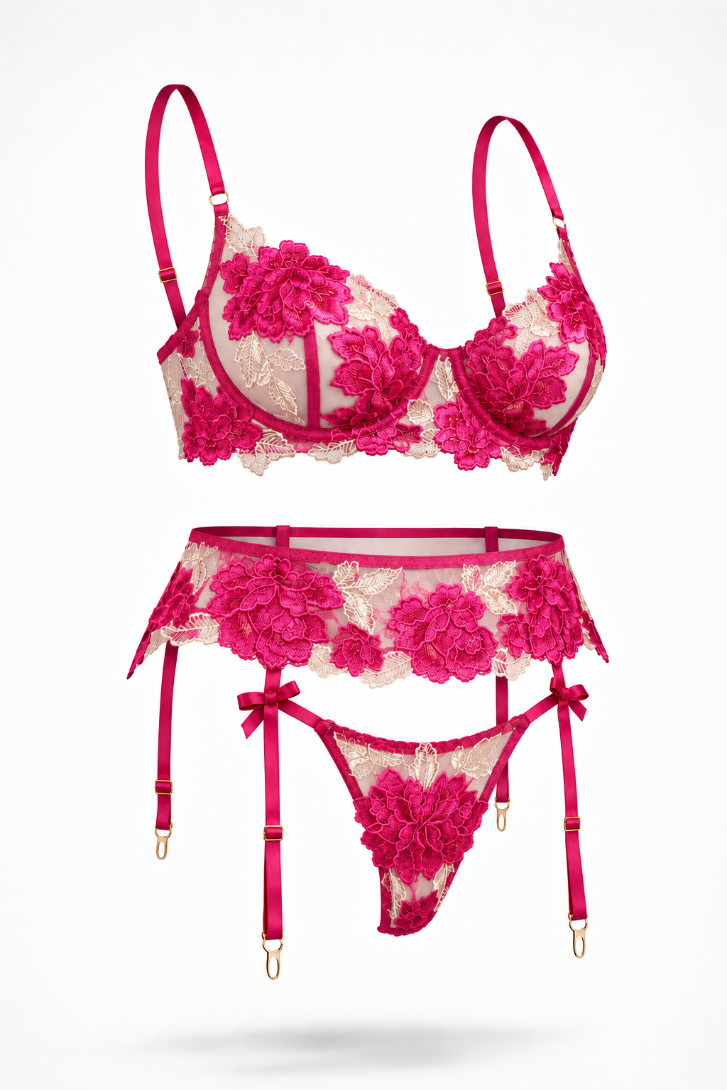 Pink Obsession - růžový krajkový set